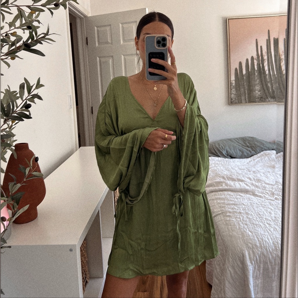 SOLD olive green mini dress